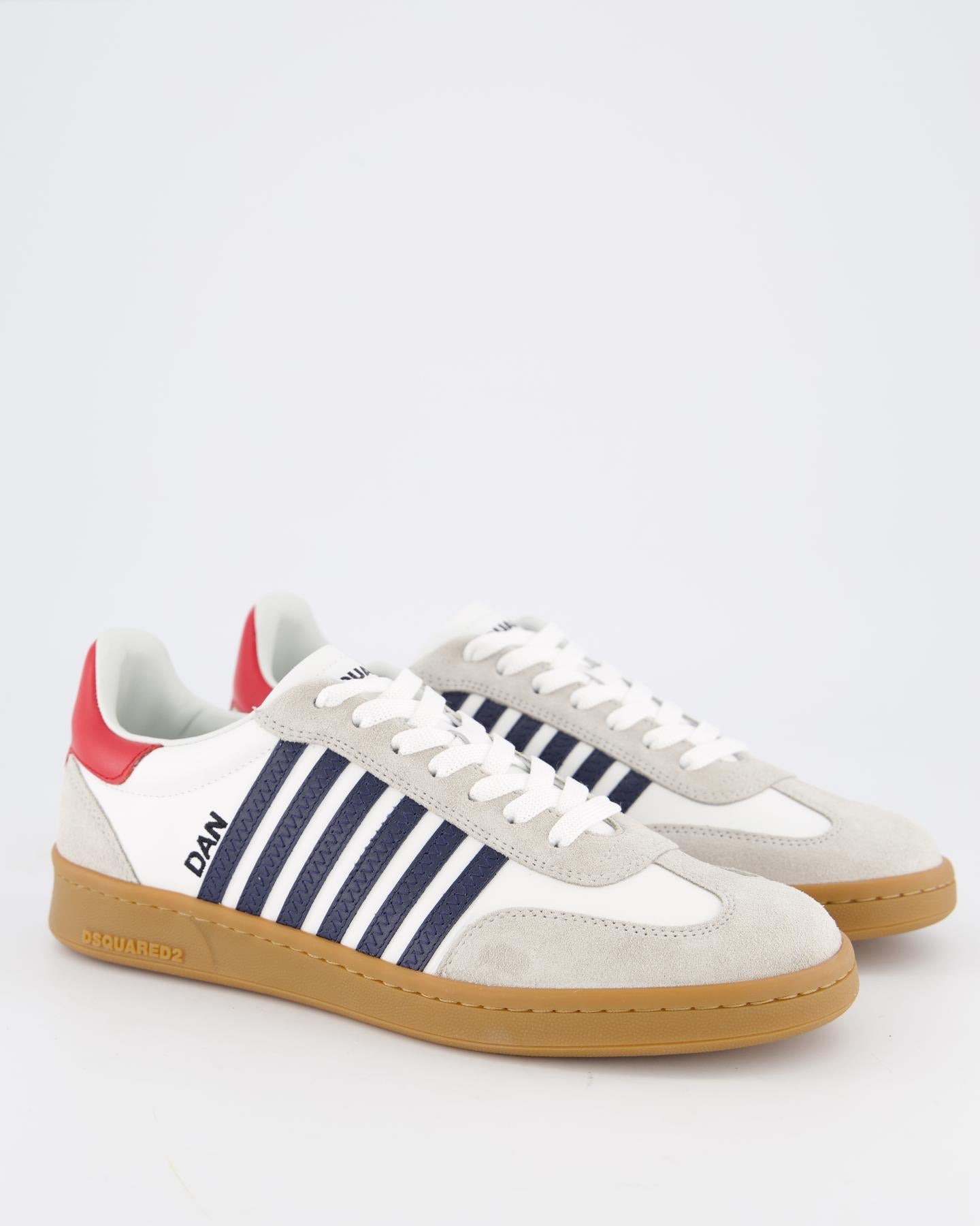 Dsquared2 Heren Boxer Sneaker Wit/Blauw/Rood - Eleganza.nl