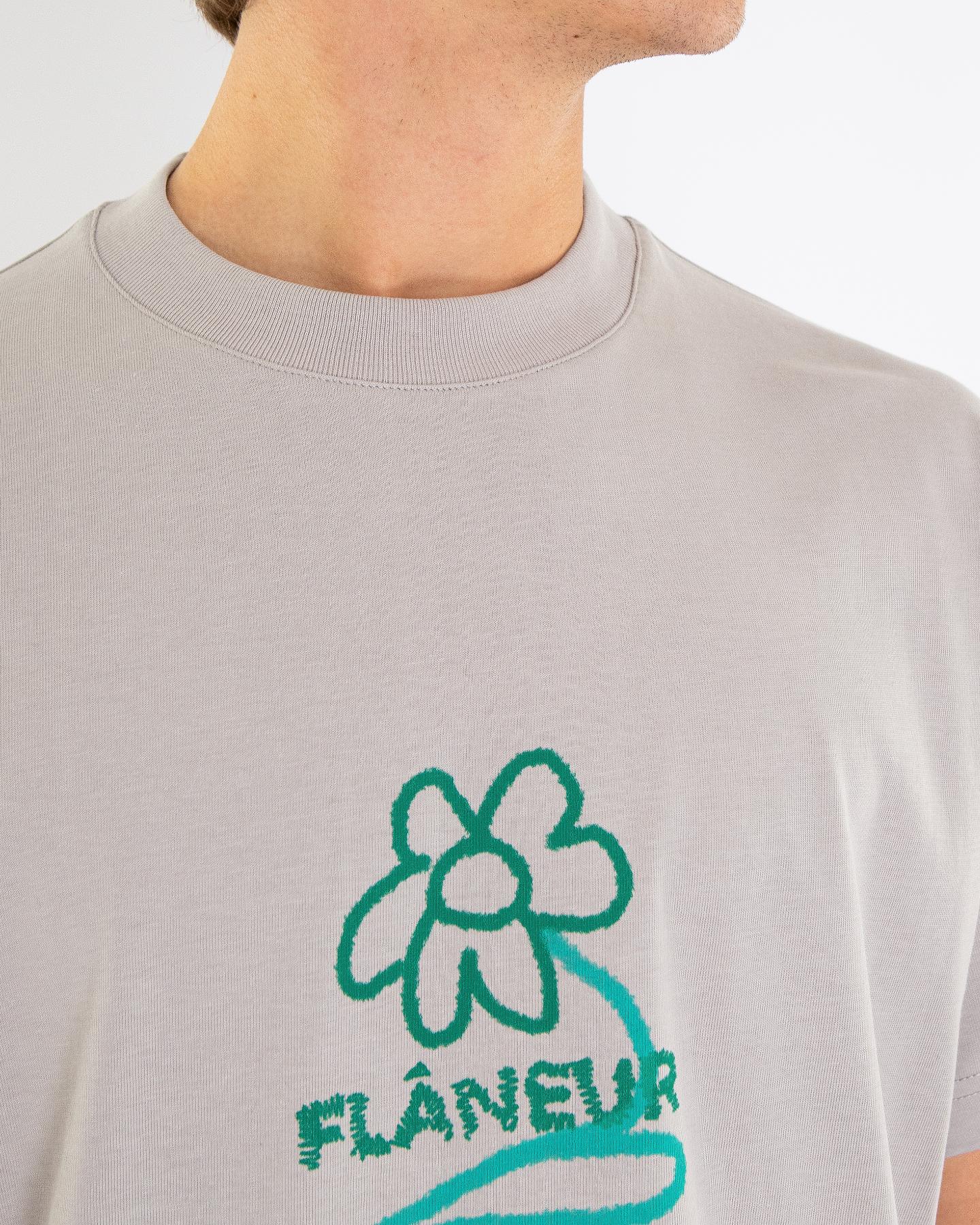 Heren Flower Stalk T-Shirt Grey