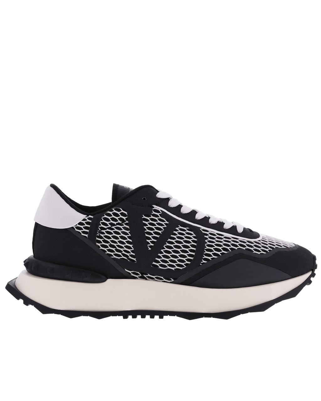 Valentino Heren NetRunner Sneaker Zwart Wit Eleganza