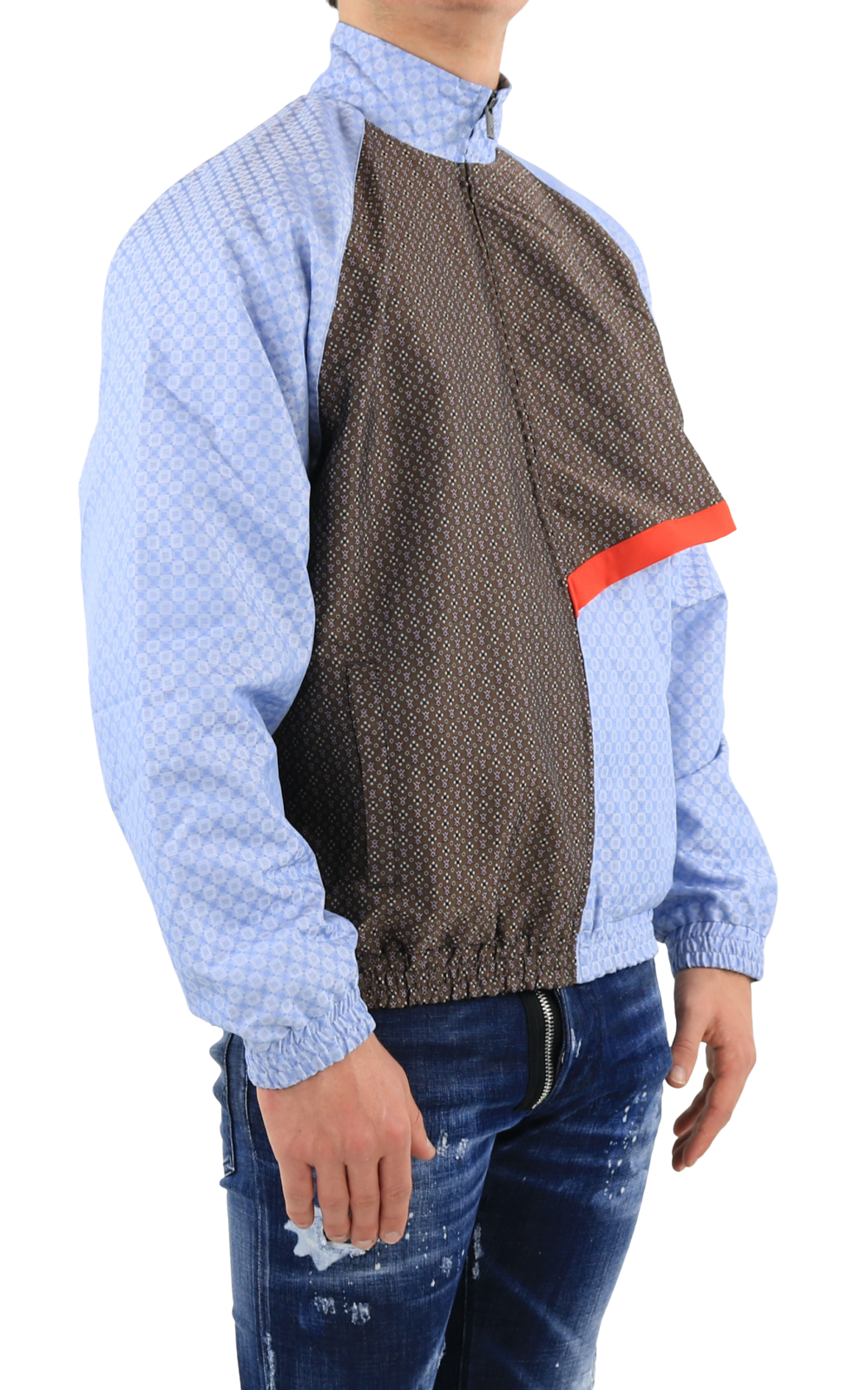 Heren Kasah Scarf Shirt Blauw/Bruin