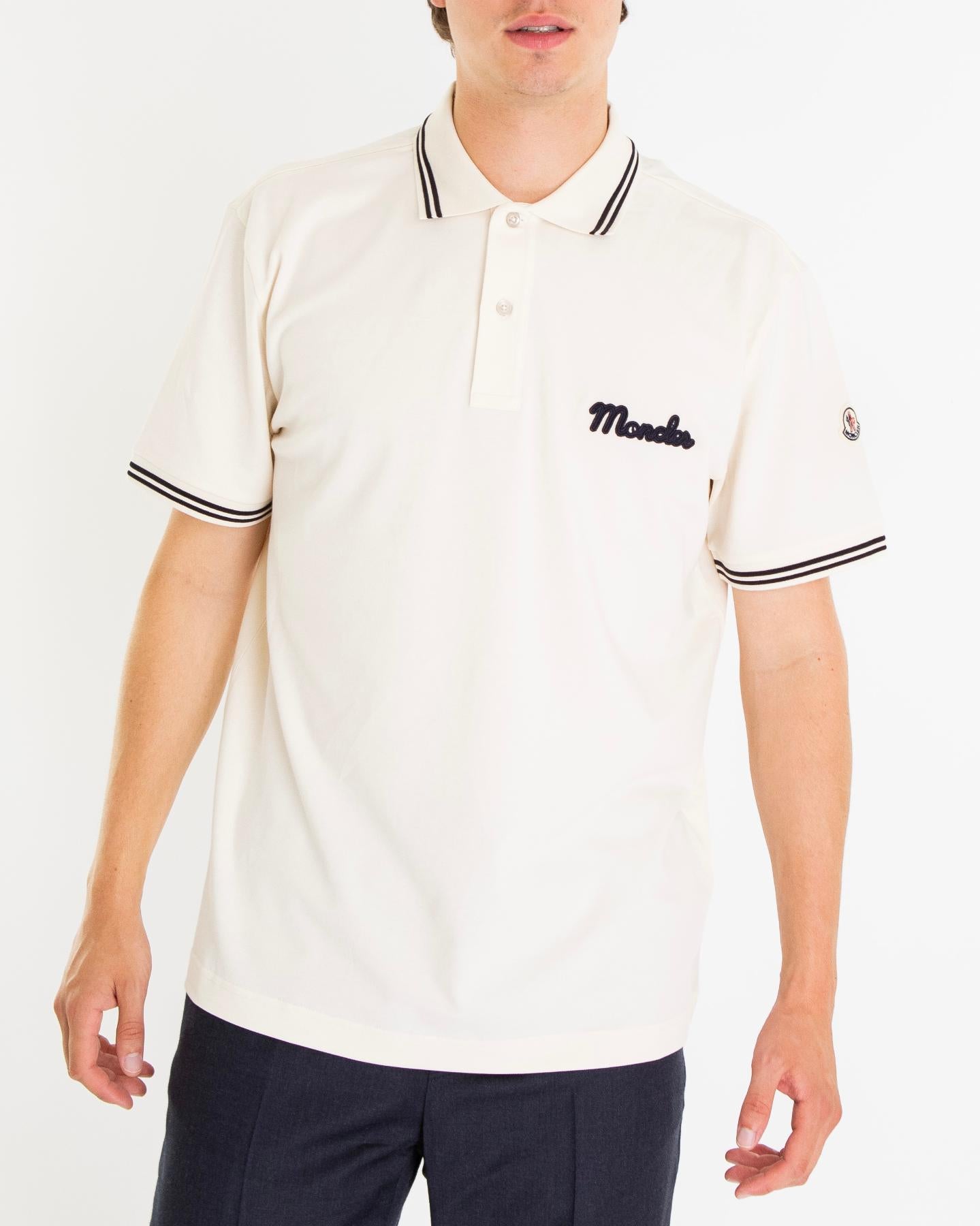 Heren Embroidered Logo Polo Wit