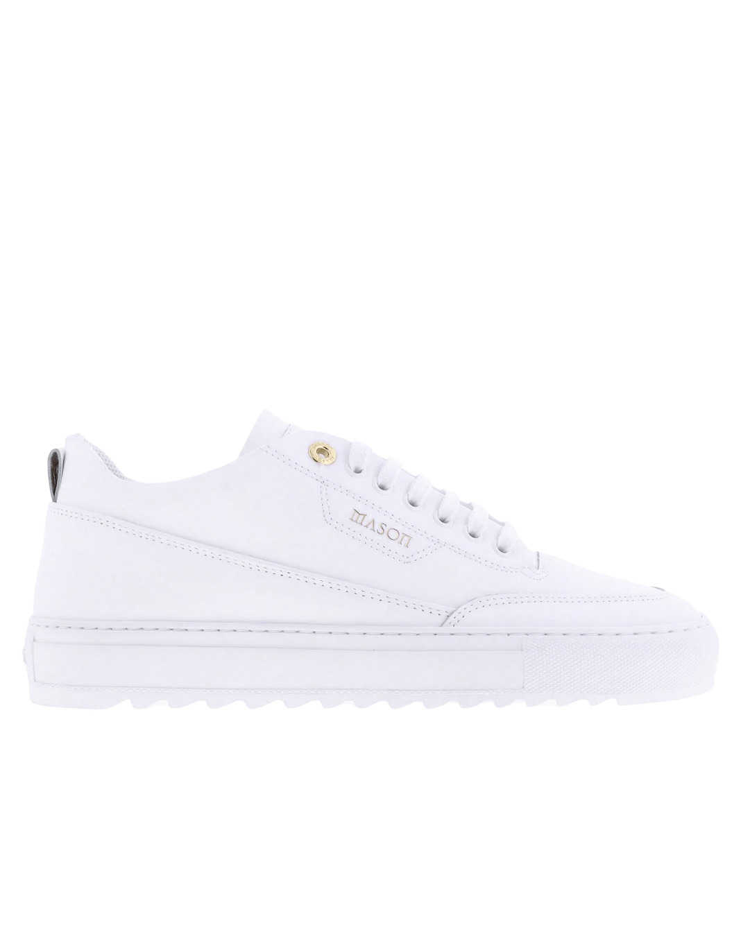 Mason Garments Heren Torino Leer Sneaker Wit Eleganza