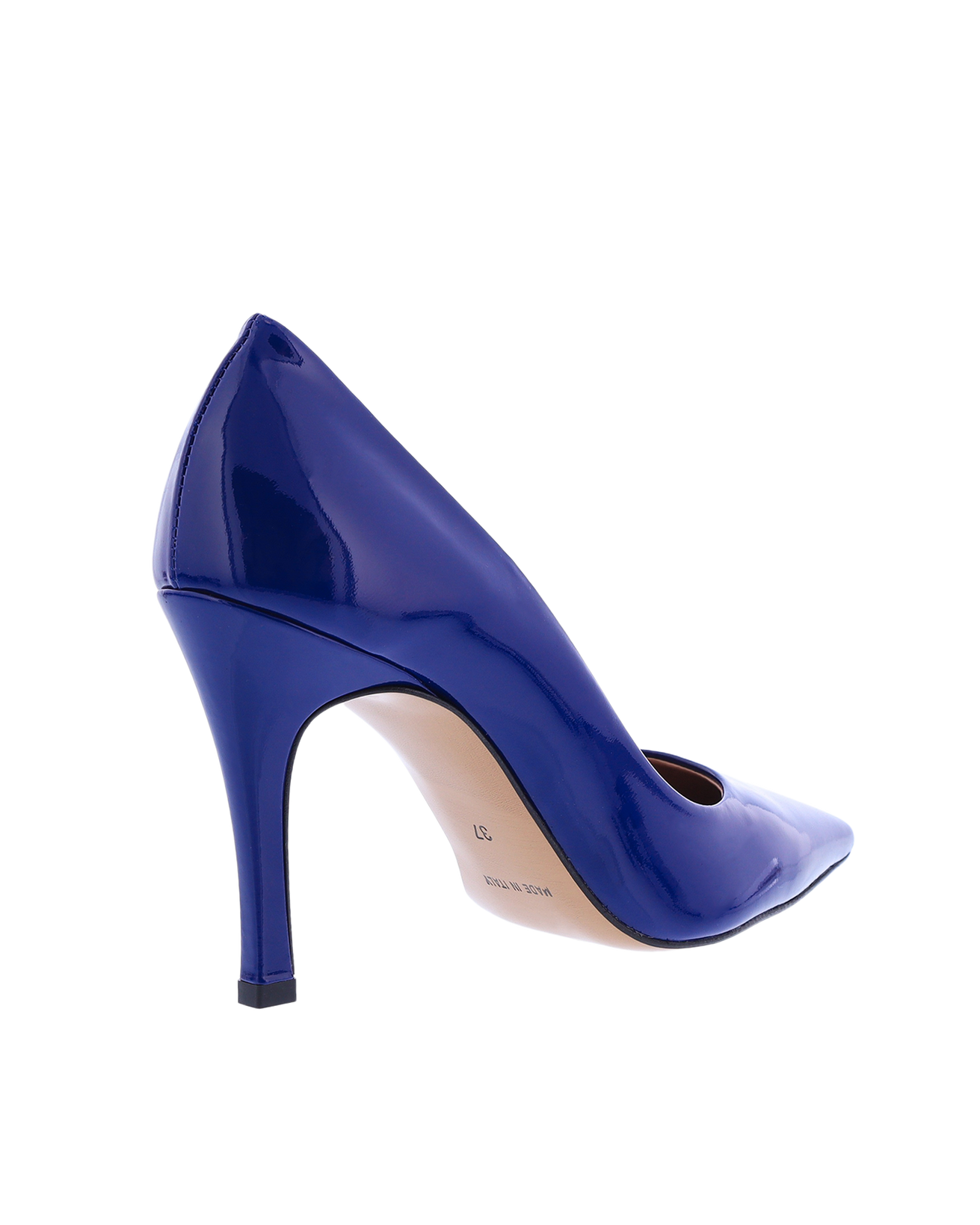Paris Punk Dames Lakleren Pump Blauw – foto 3