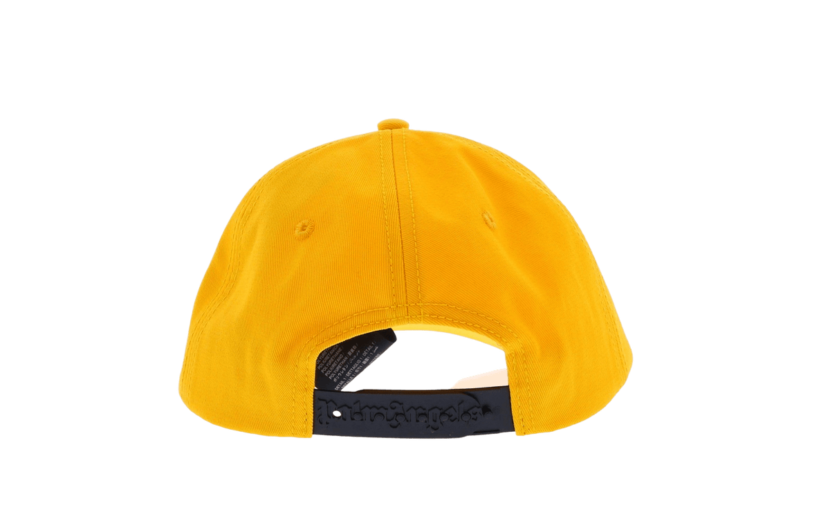 Herren-Logo-Cap mit gebogenem Design, gelb-weiß