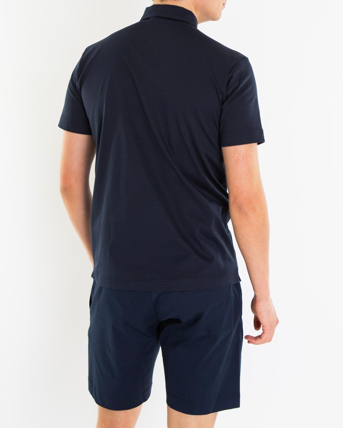 Heren Supima Polo Schiller Blauw