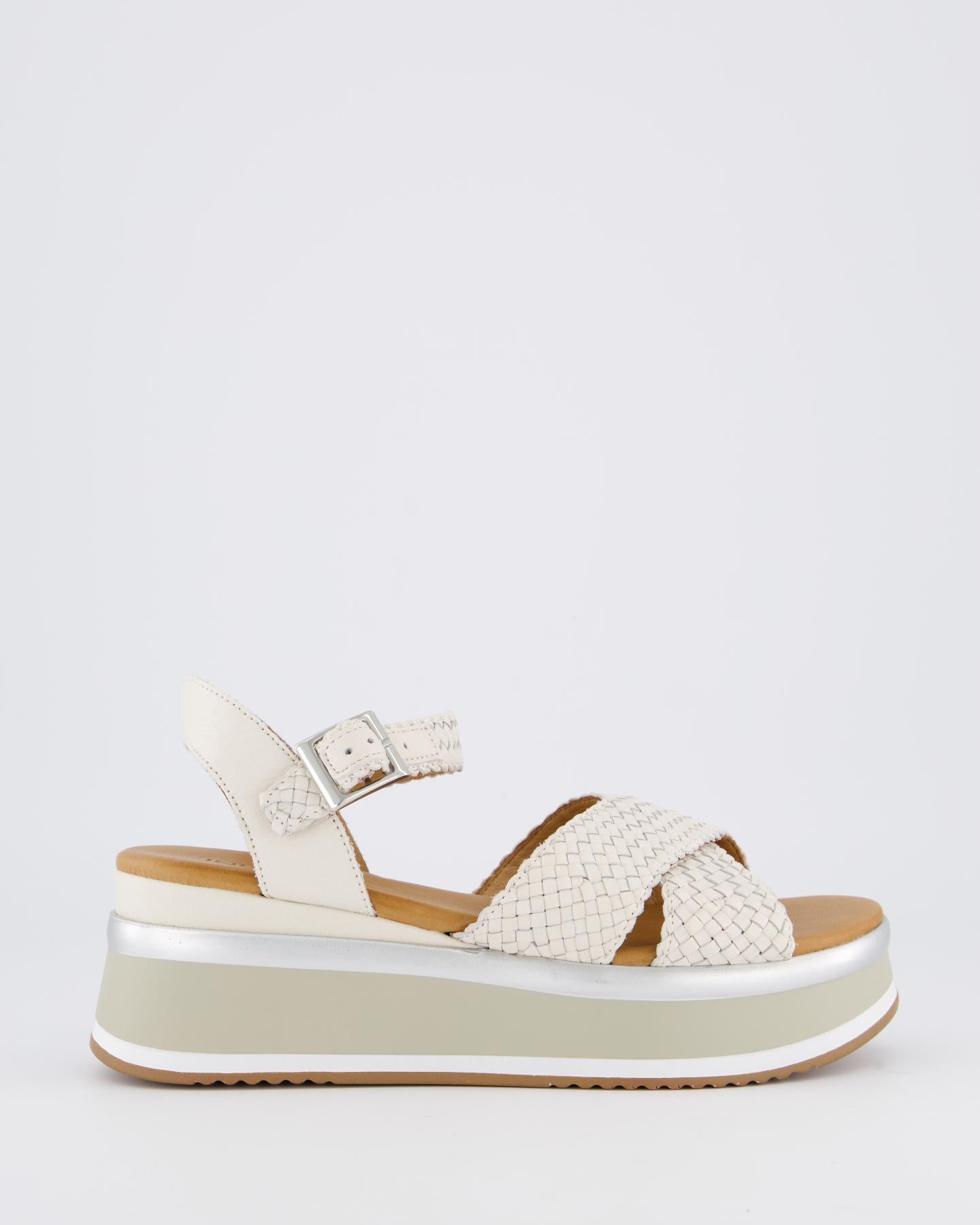 Gibaldi Dames Braided Strap Sandaal Wit - Main Image