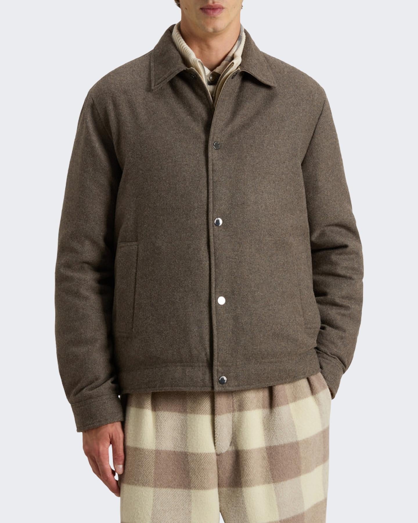 Heren Wool Keating Shirt Jack Grijs