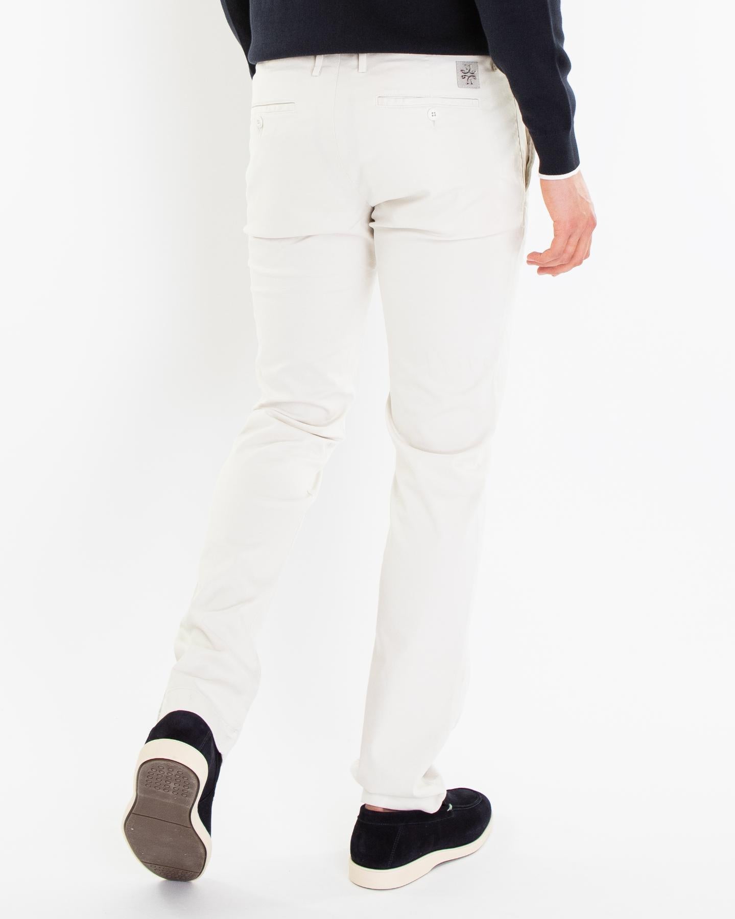 Heren Pantalone Slim Fit Bobby Wit
