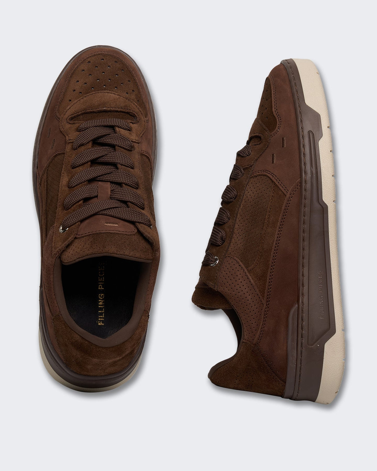 Filling Pieces Heren Cruiser suède sneaker in Chocoladebruin - Eleganza.nl