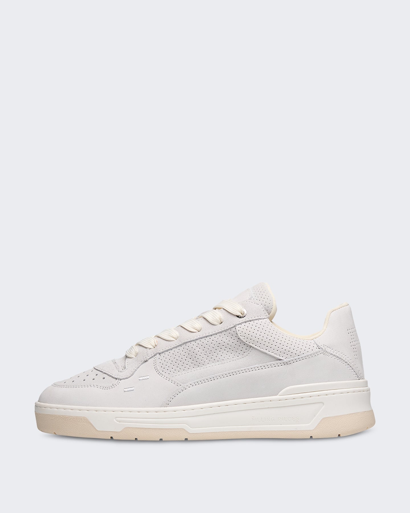 Filling Pieces Heren Cruiser suède sneaker in wit - Eleganza.nl
