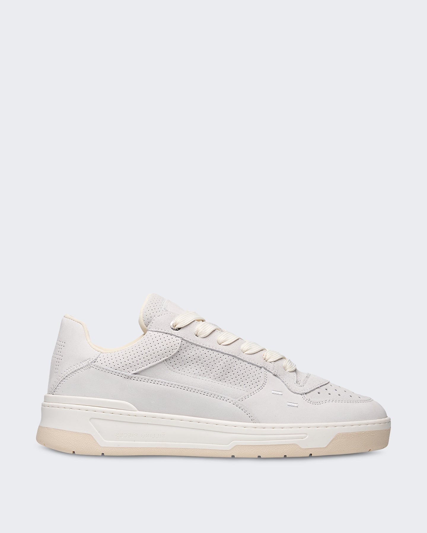 Filling Pieces Heren Cruiser suède sneaker in wit - Eleganza.nl