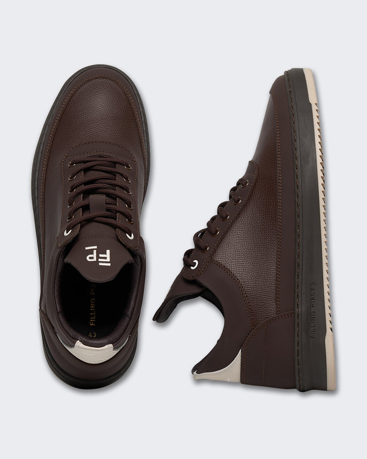Filling Pieces Heren Low Top Tech Crumbs Sneaker Chocoladebruin - Eleganza.nl