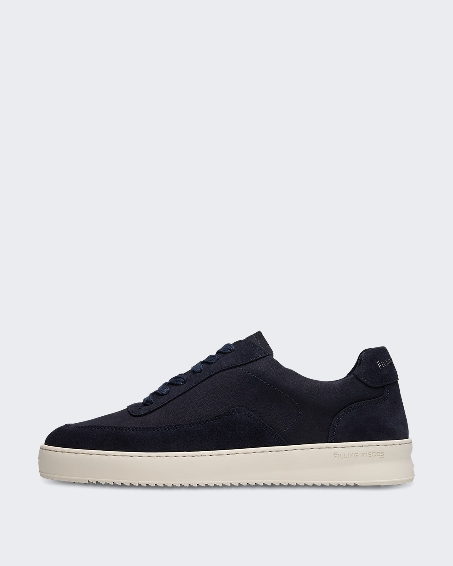 Filling Pieces Heren Suède sneaker met grainleer textuur Blauw - Eleganza.nl