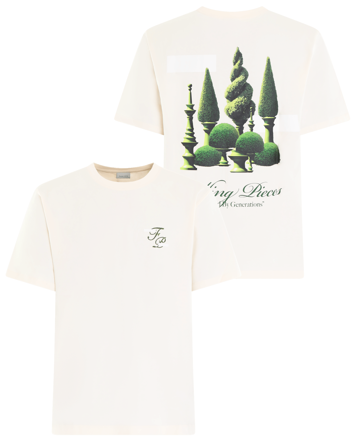 Filling Pieces Heren Topiary T-Shirt Wit - Eleganza.nl