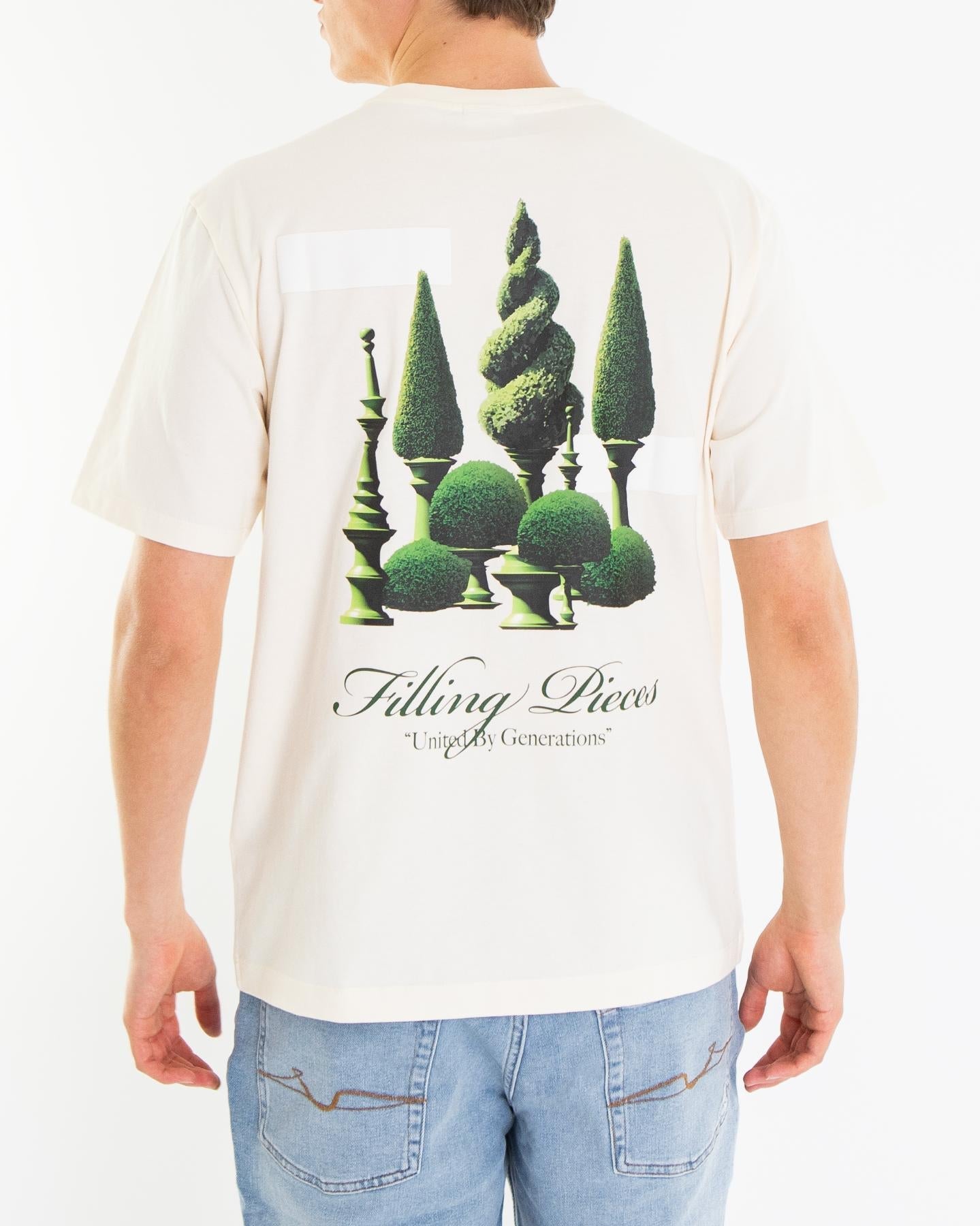 Filling Pieces Heren Topiary T-Shirt Wit - Eleganza.nl