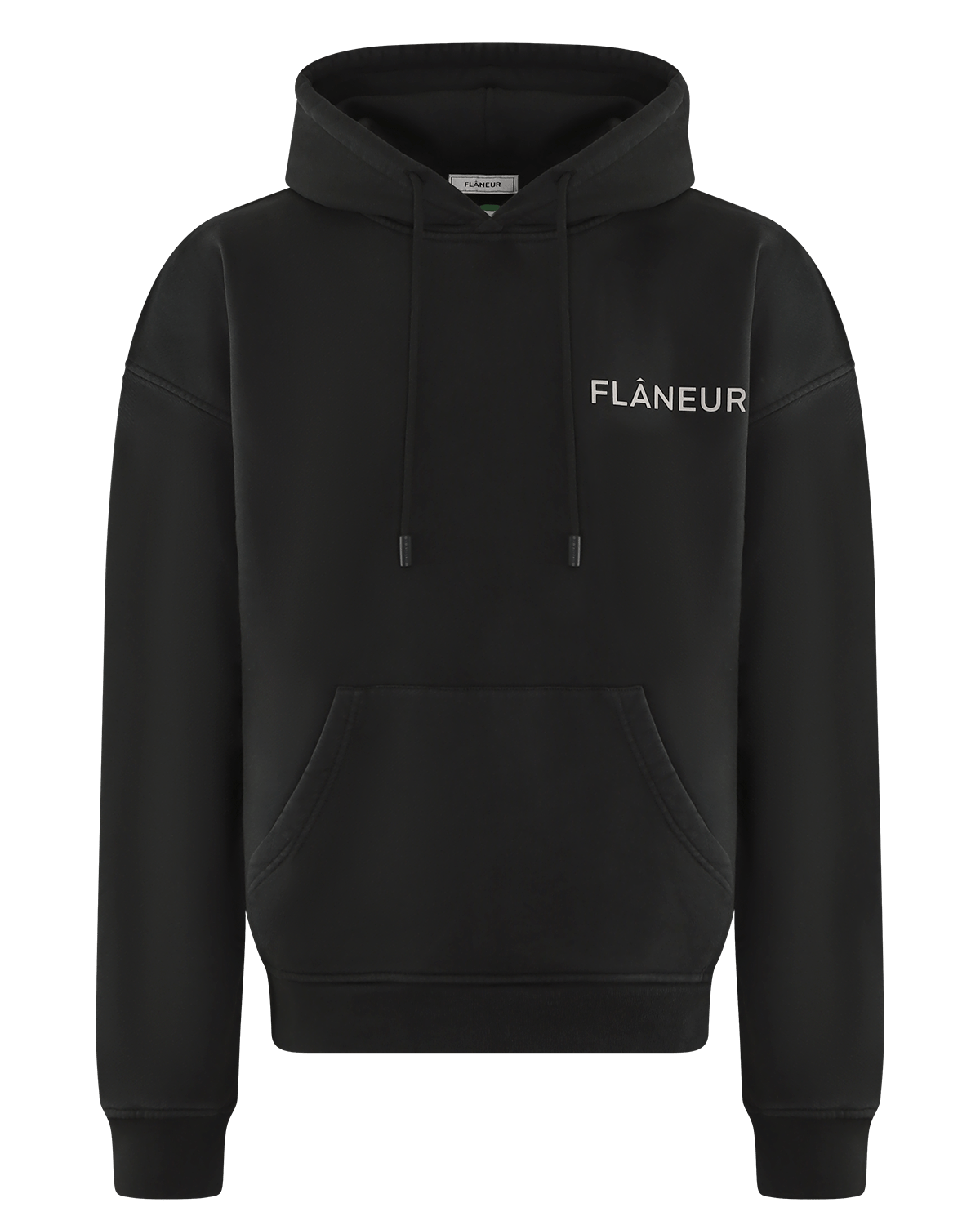 FLÂNEUR Heren Double Logo Washed Hoodie - Eleganza.nl