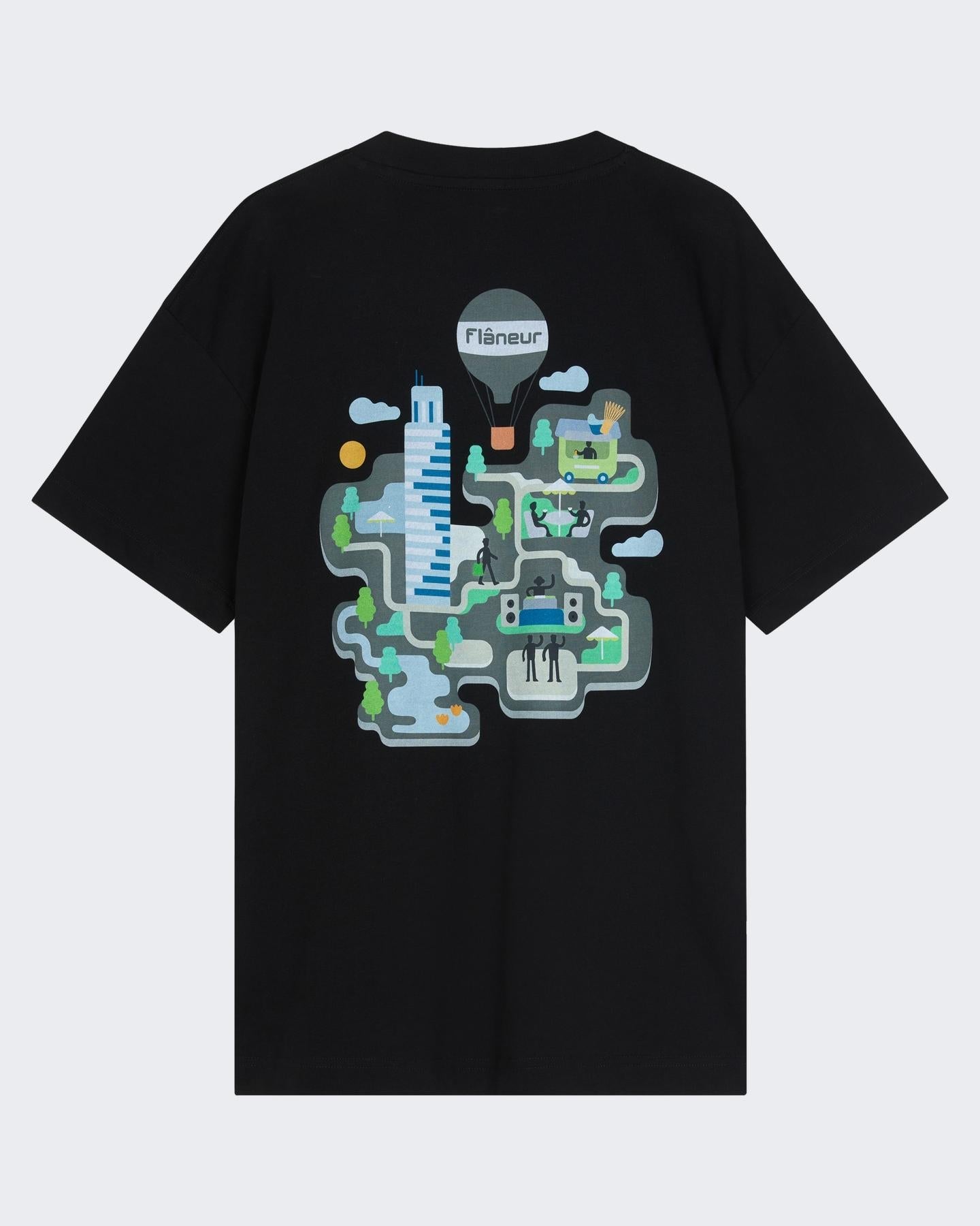 FLÂNEUR Heren Festival Map T-Shirt - Eleganza.nl