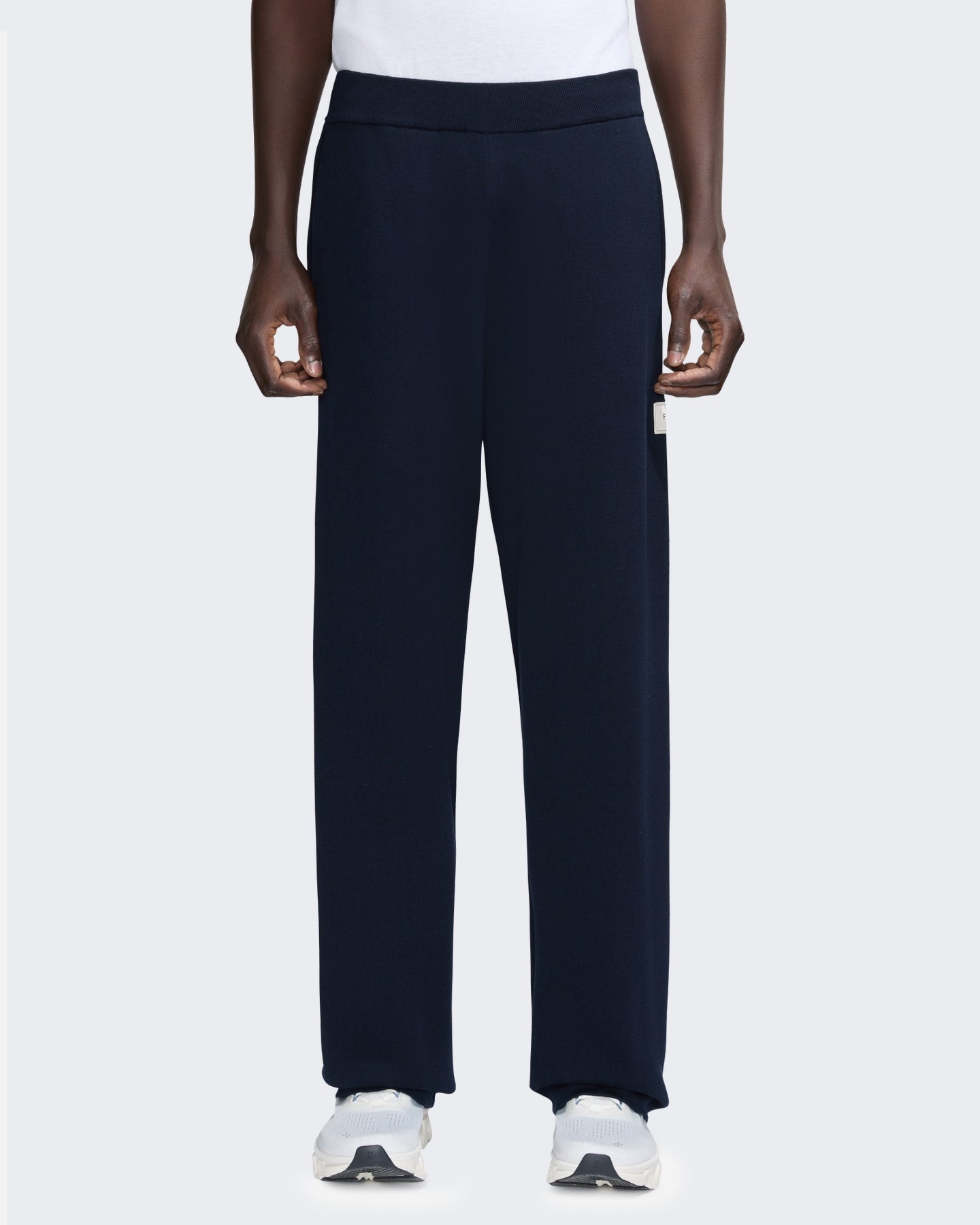 FLÂNEUR Heren Gebreide broek met getailleerde pasvorm Blauw - Eleganza.nl