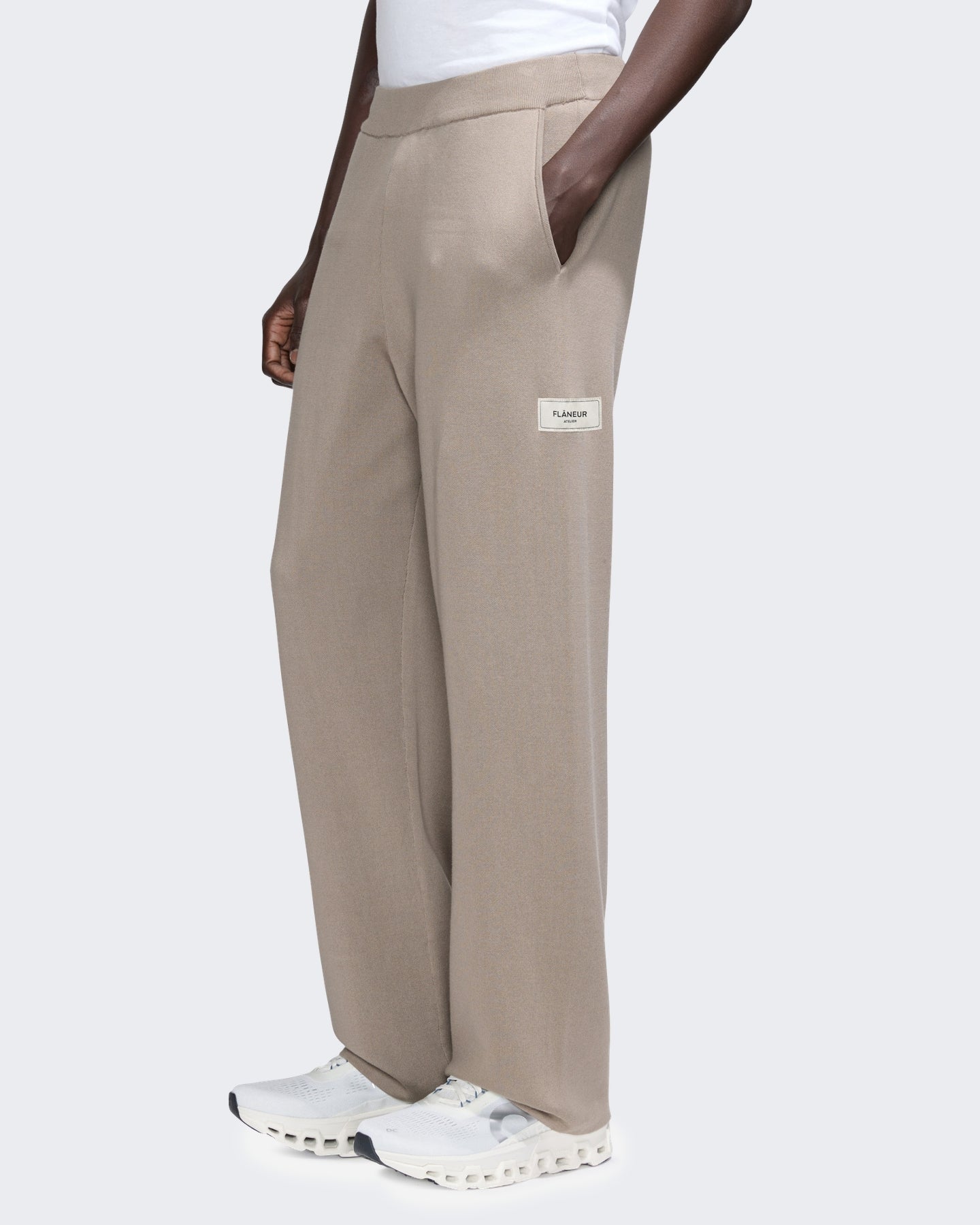 FLÂNEUR Heren Gebreide broek uit de Atelier-collectie Beige - Eleganza.nl