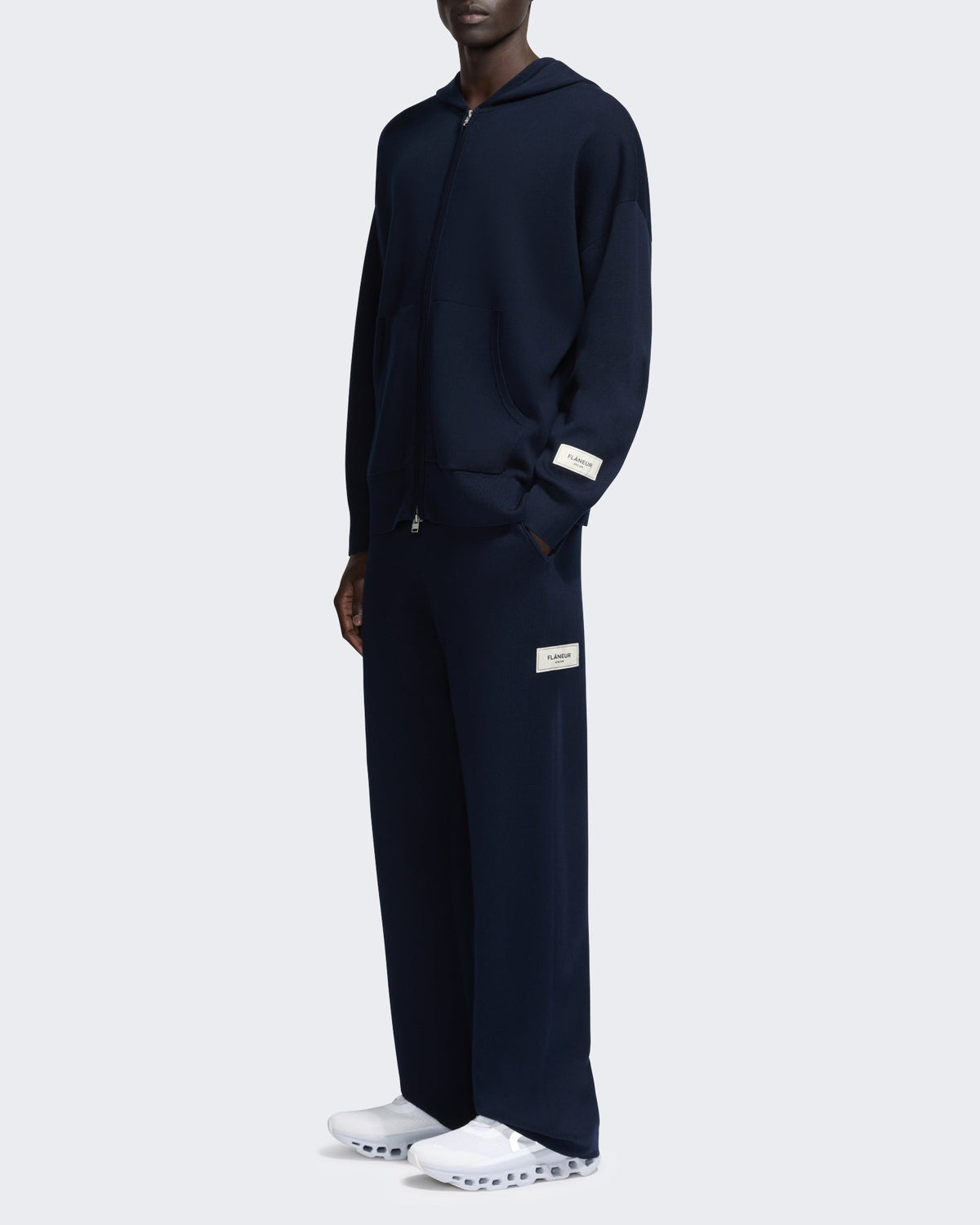 FLÂNEUR Heren Gebreide sweater met rits Blauw - Eleganza.nl