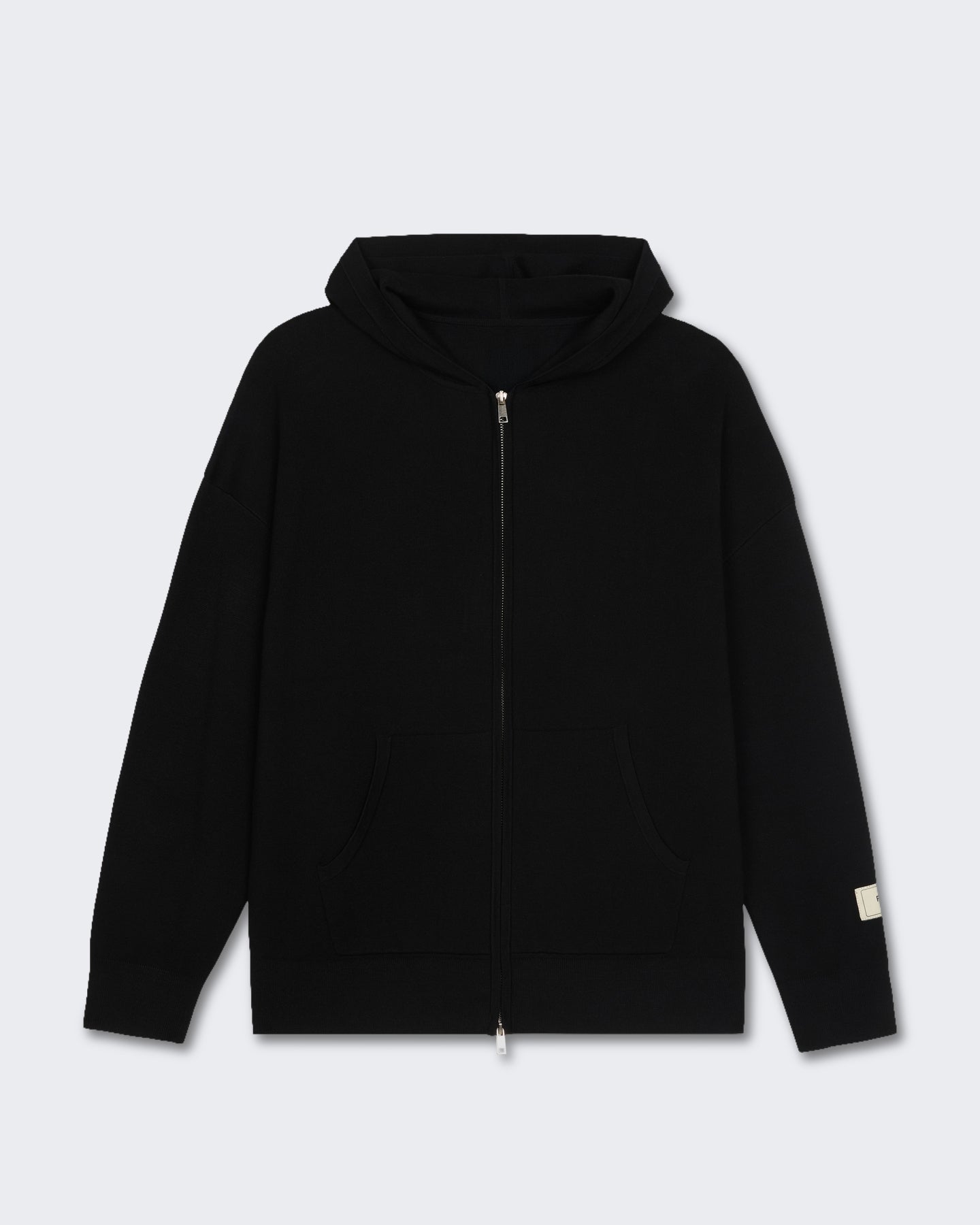FLÂNEUR Heren Gebreide sweater met rits Zwart - Eleganza.nl