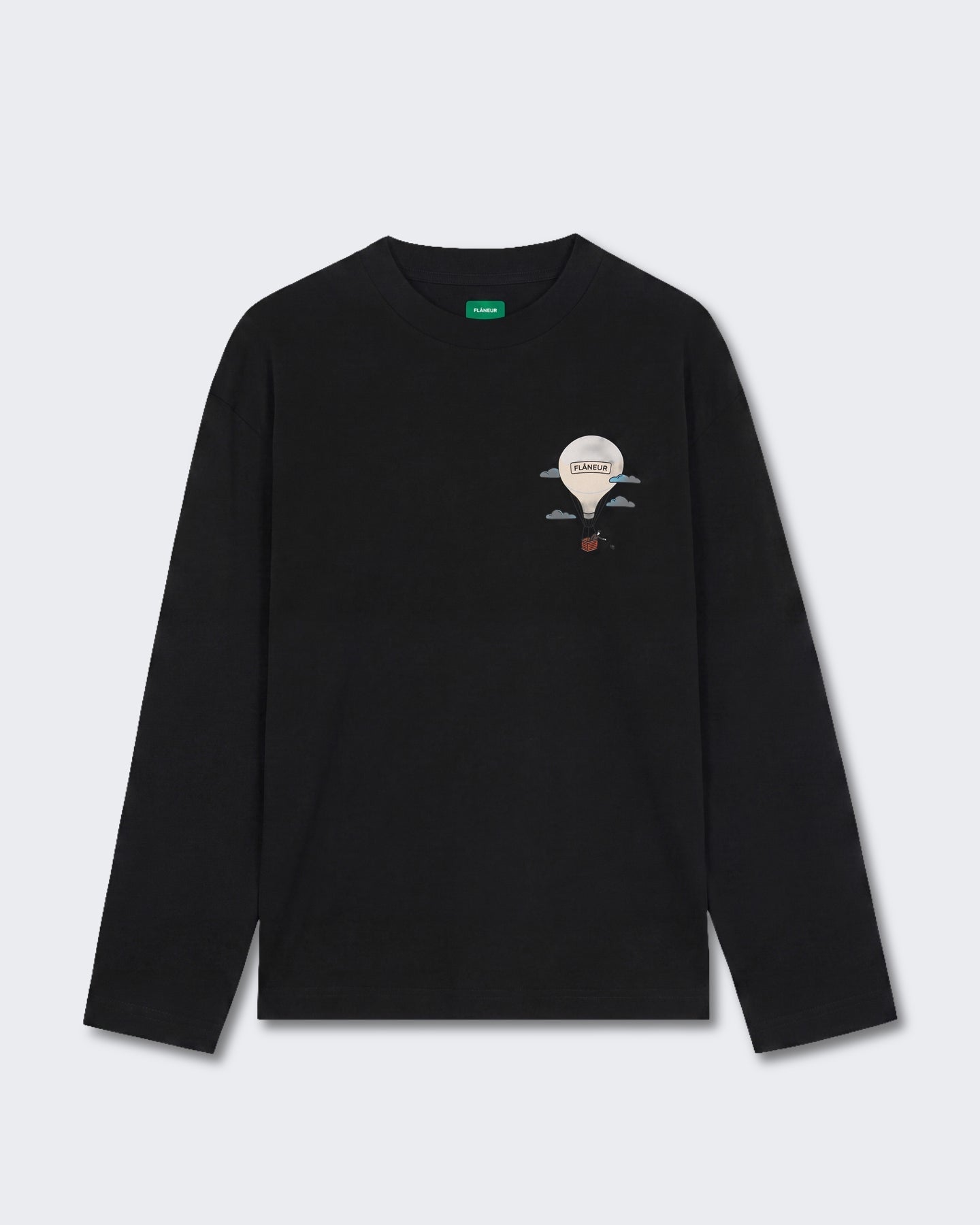 FLÂNEUR Heren Longsleeve shirt met ballonmouwen Zwart - Eleganza.nl