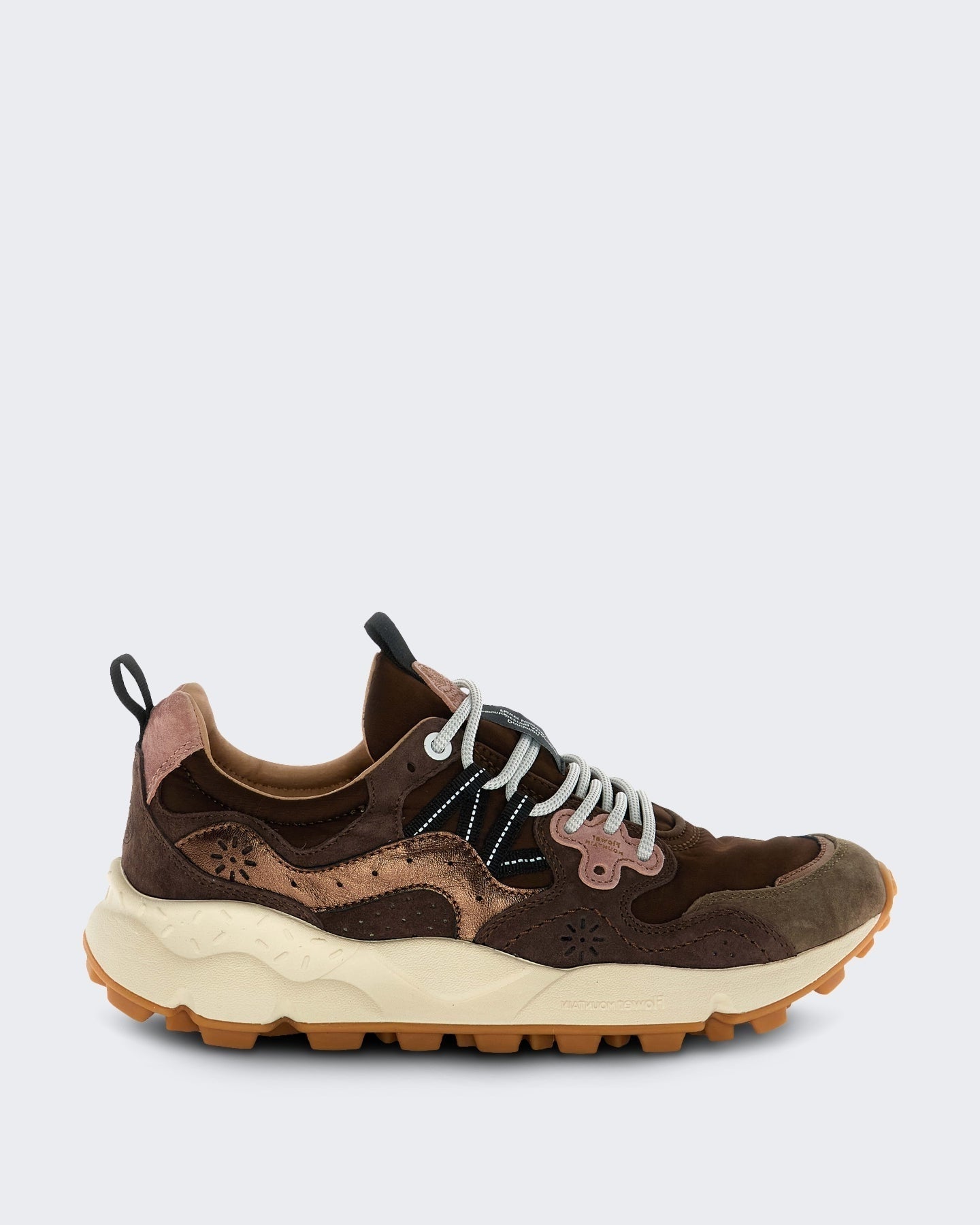 Flower Mountain Dames Yamano Uni Lage sneaker met veters Bruin - Eleganza.nl