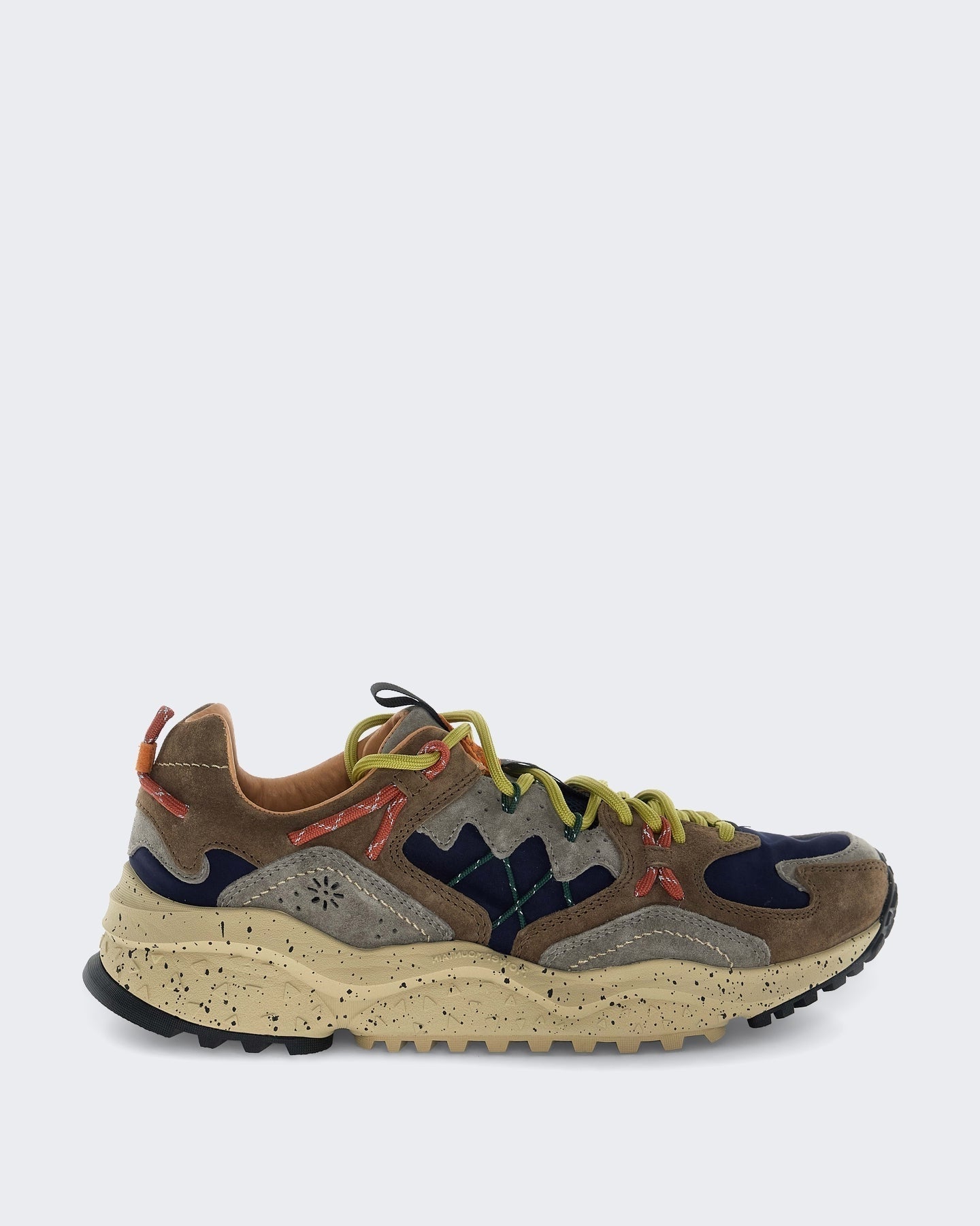 Flower Mountain Heren Yamabushi Robuuste herensneaker met suède details Bruin - Eleganza.nl