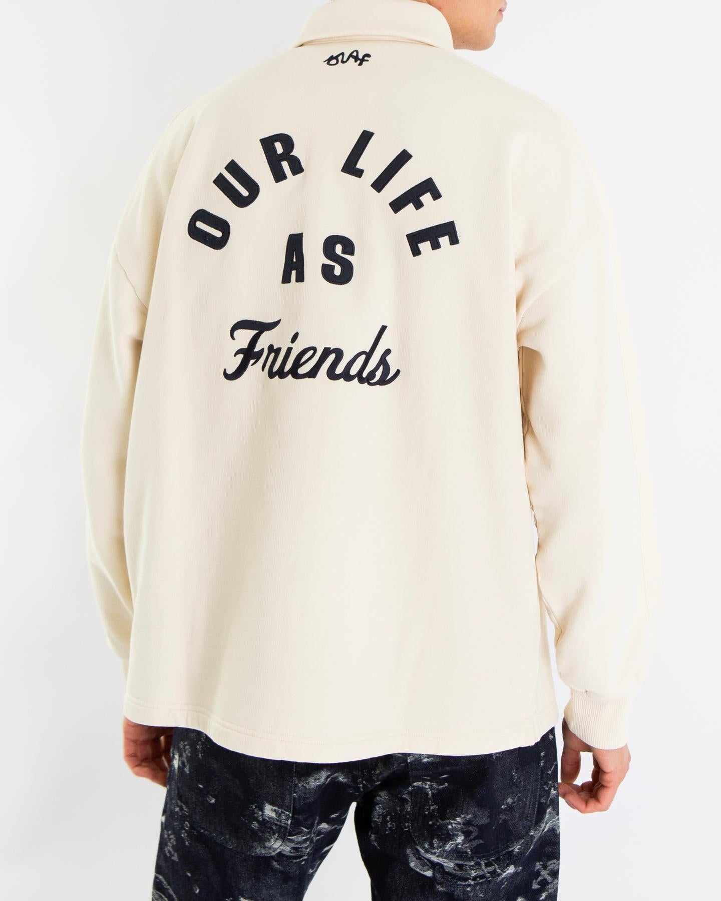 Heren Varsity Polo Longsleeve Wit