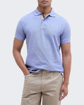 Herren Tartan Pique Polo Blau