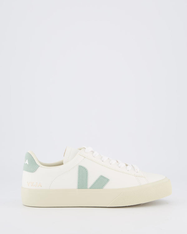 Dames Campo Sneaker Leder Weiß/Matcha