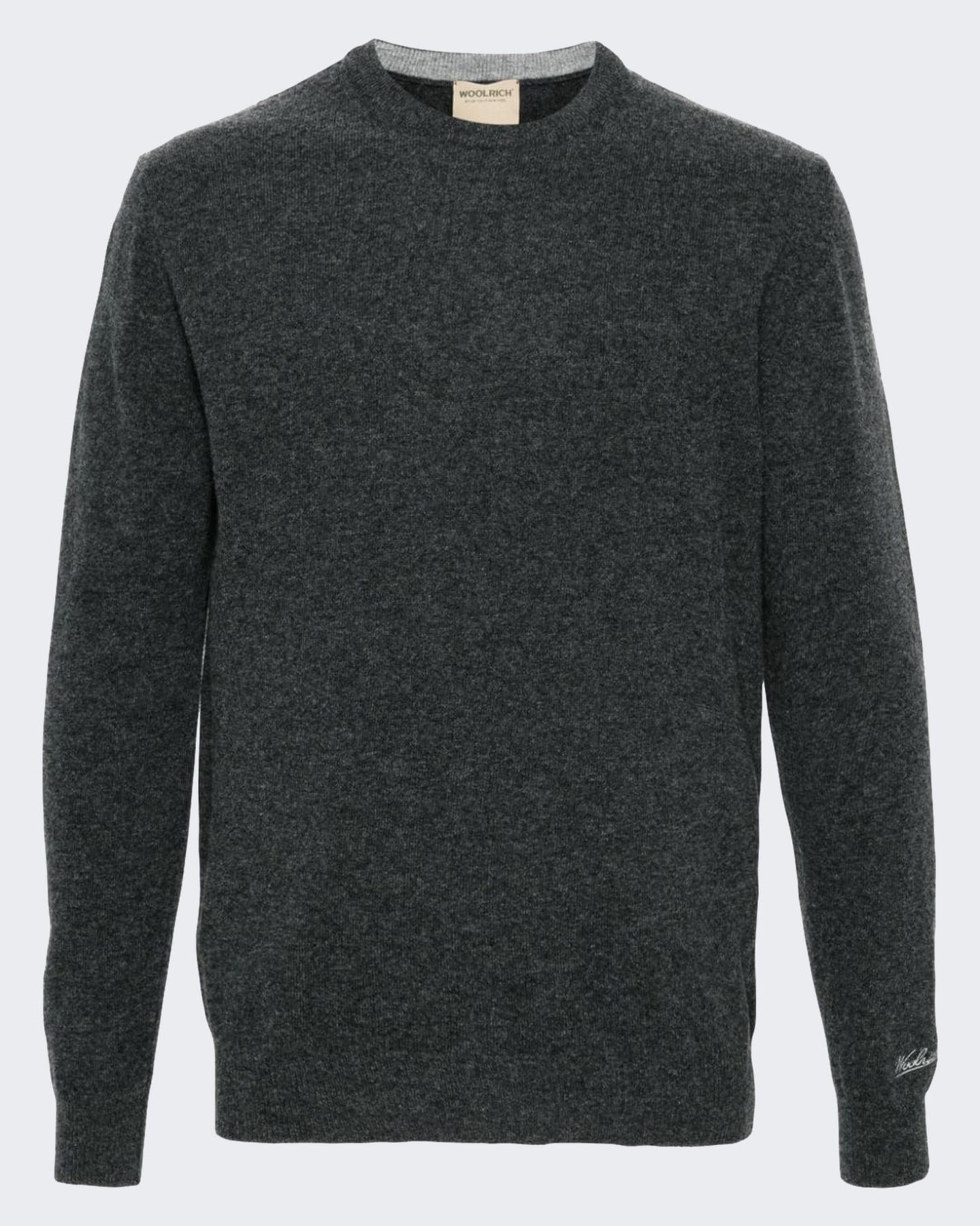 Heren Lambswool Crewneck Grijs
