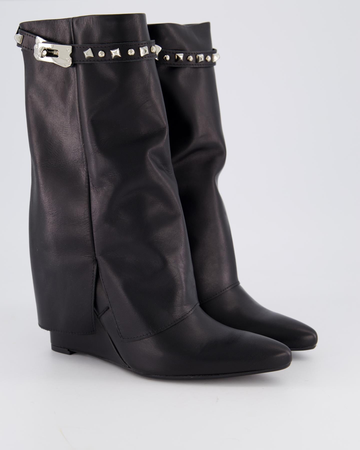 Gibaldi Dames Studded Leather Wedge Boot - Eleganza.nl