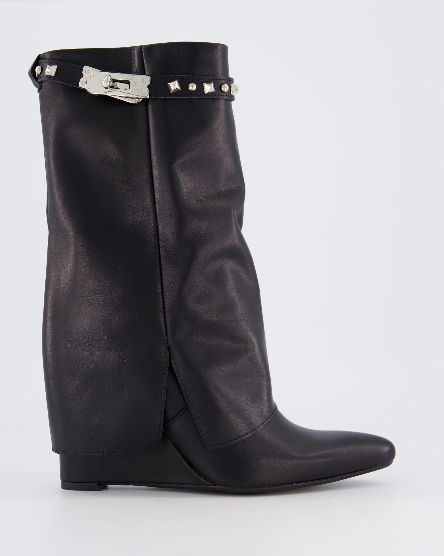 Gibaldi Dames Studded Leather Wedge Boot - Eleganza.nl