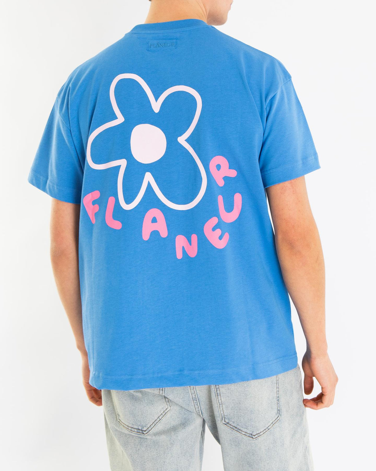 FLÂNEUR Heren Blossom T-Shirt Blauw
