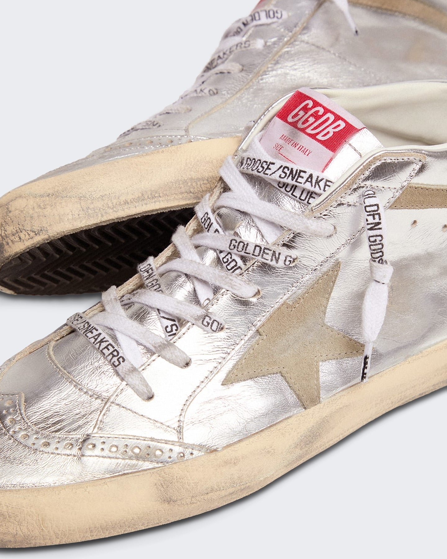 Golden Goose Dames Leren sneaker met vintage afwerking Beige - Eleganza.nl