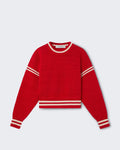 Damen Roter Pullover mit Rundhals Rot