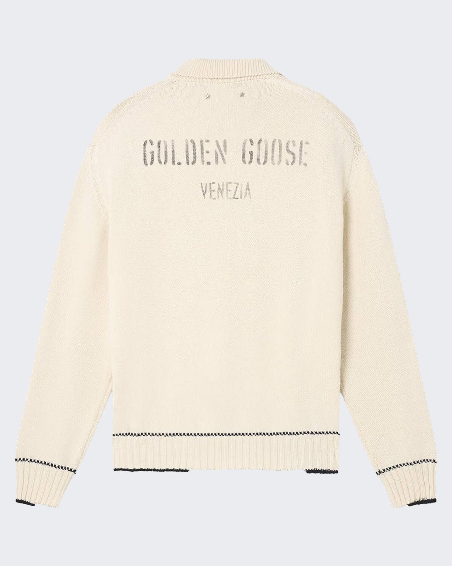 Golden Goose Heren Journey Knit Polo Wit - Eleganza.nl