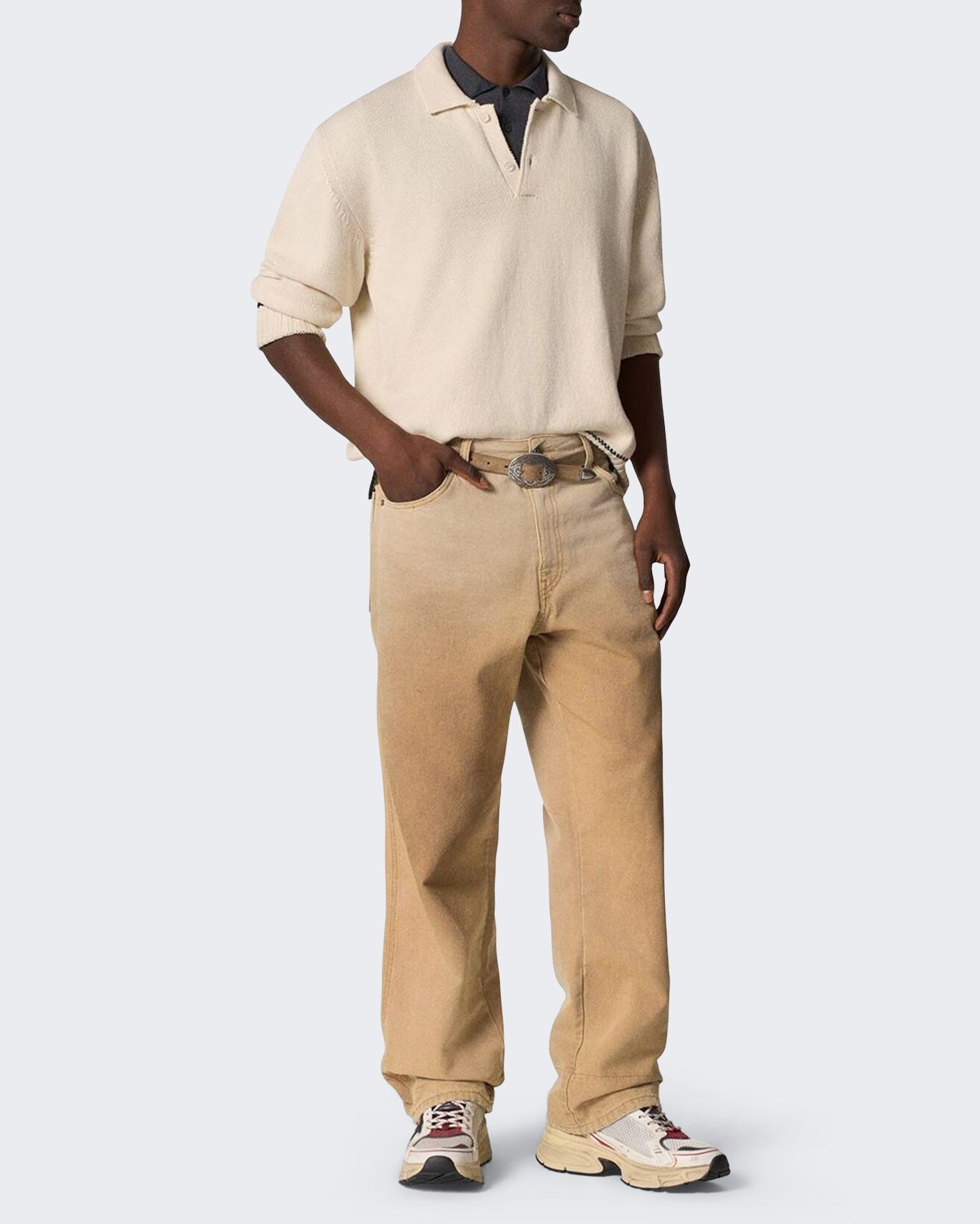 Golden Goose Heren Journey Knit Polo Wit - Eleganza.nl