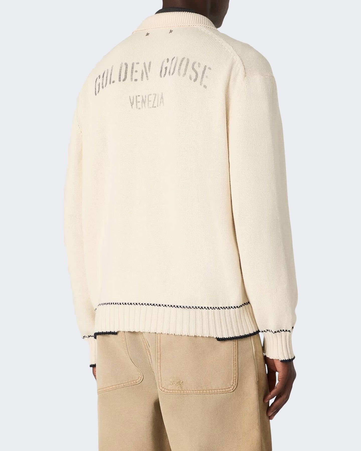 Golden Goose Heren Journey Knit Polo Wit - Eleganza.nl