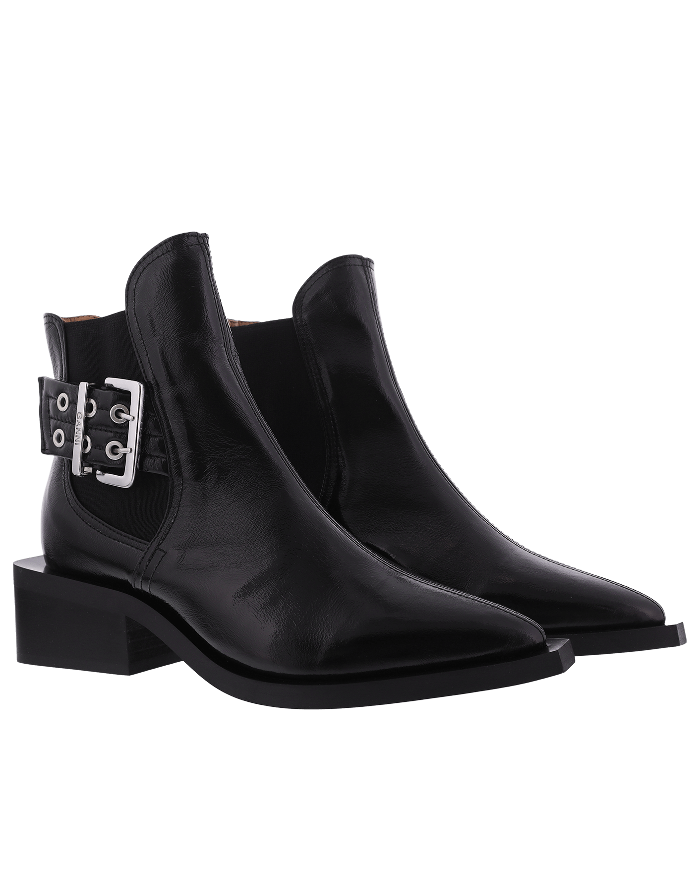 Dames Chunky Buckle Chelsea Zwart