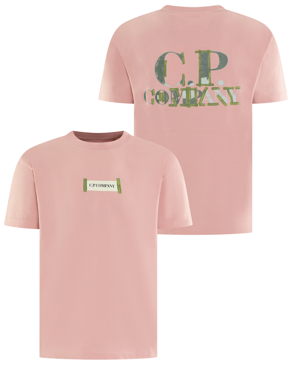 C.P.Company Heren Printed Logo T-Shirt Roze - Eleganza.nl