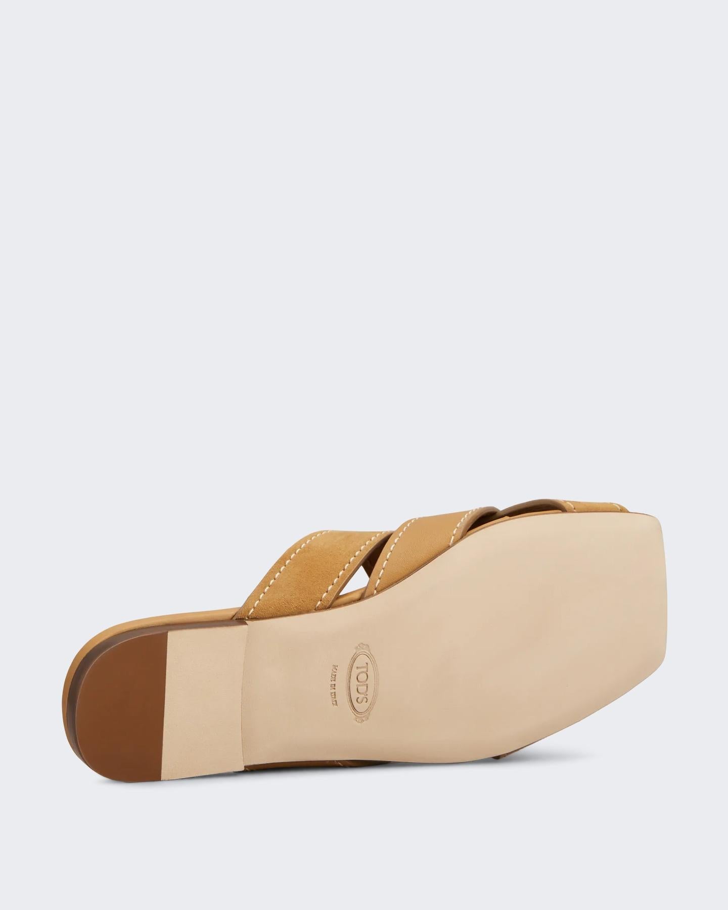 Dames Sand.Cuoio Flat 99L Fasce Incr