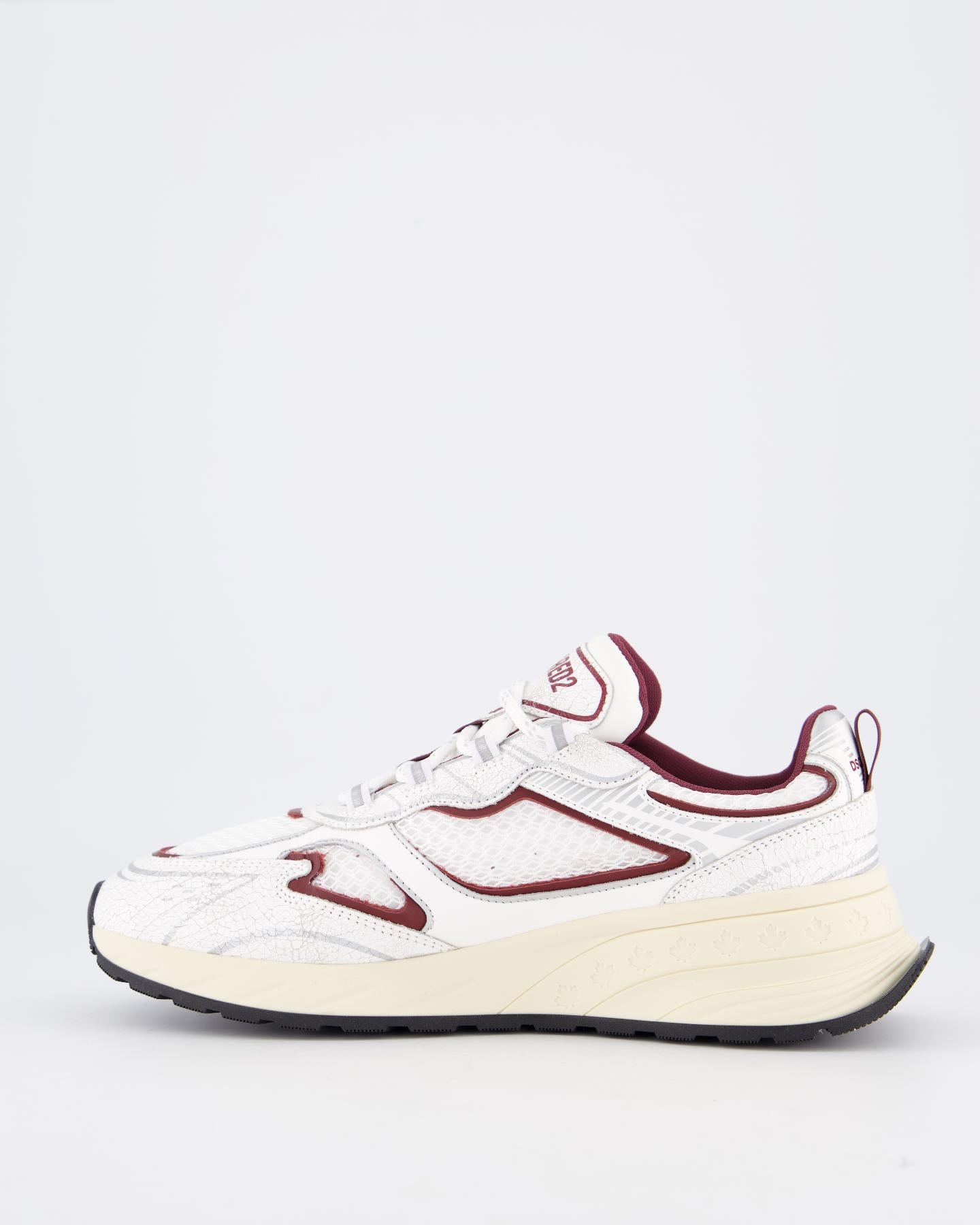 Heren Sprinter Sneaker Wit/Bordo