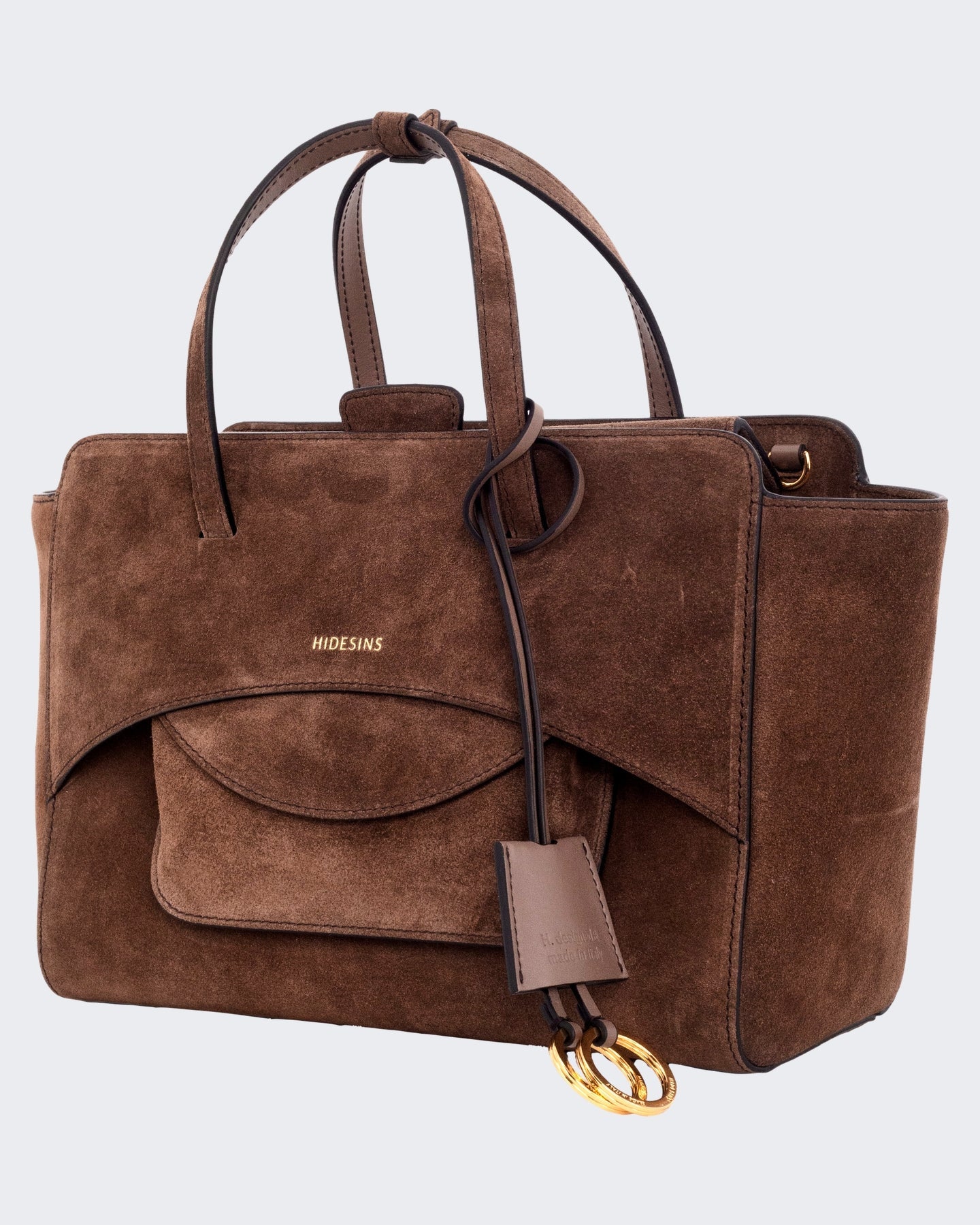 Hidesins Dames Flap M Suede Chocolat - Eleganza.nl