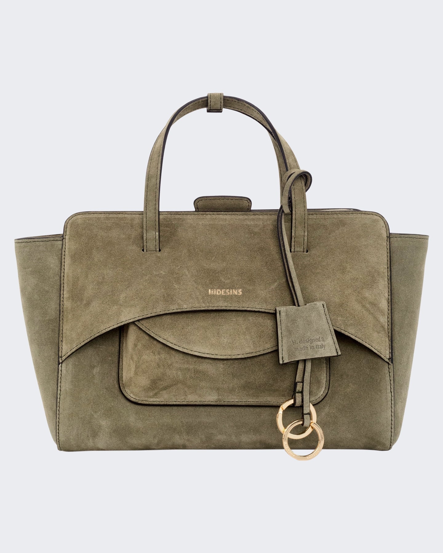Hidesins Dames Flap M Suede Olive - Eleganza.nl