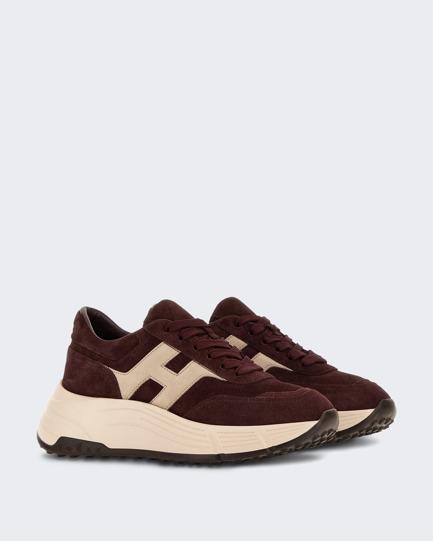 Hogan Dames Vetersneaker met H-detail Grijs - Eleganza.nl