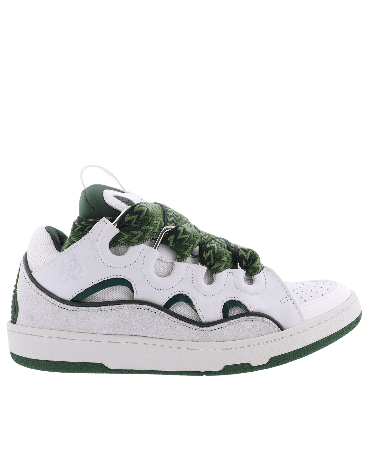 Heren Curb Sneaker Wit/Groen