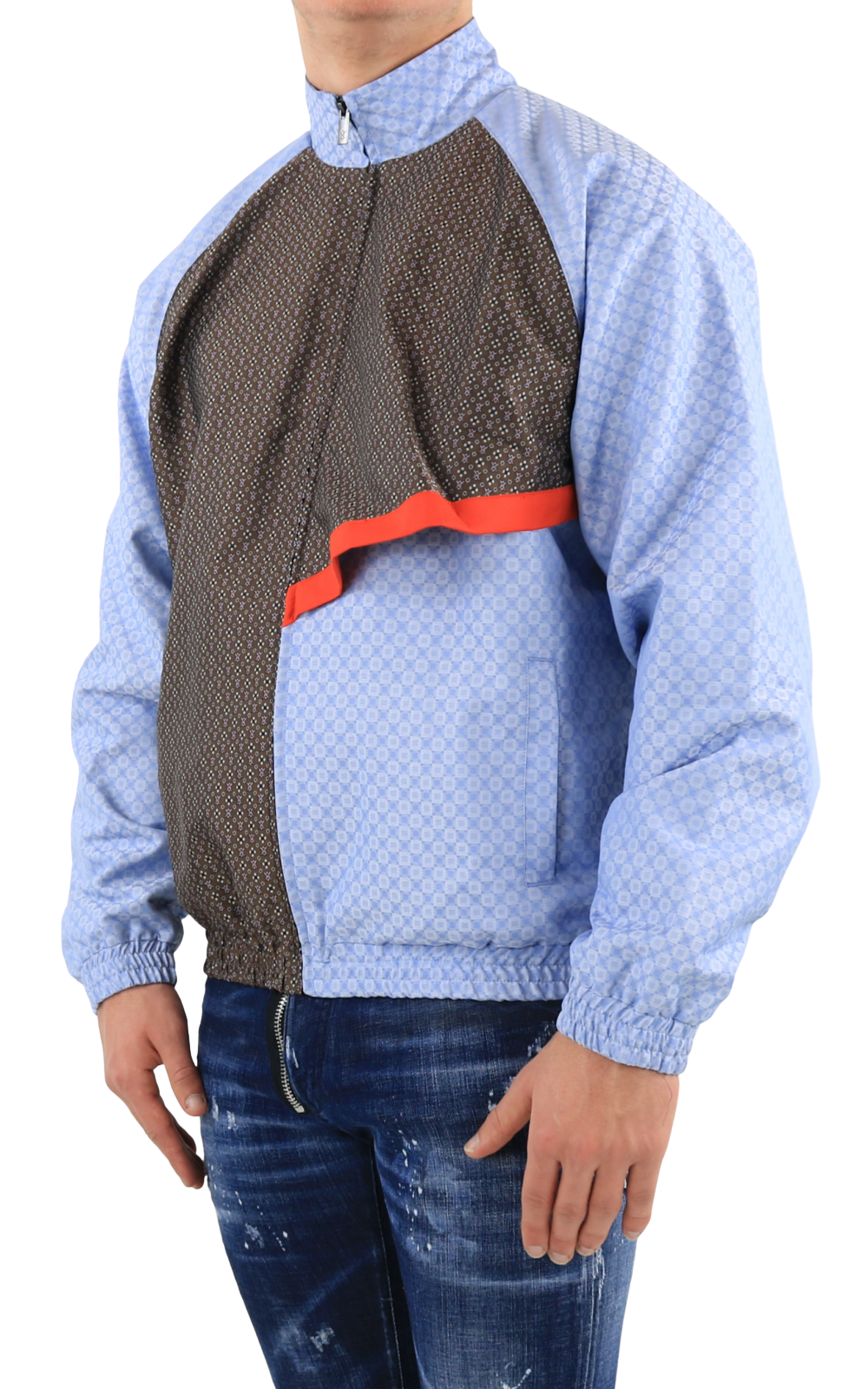 Heren Kasah Scarf Shirt Blauw/Bruin