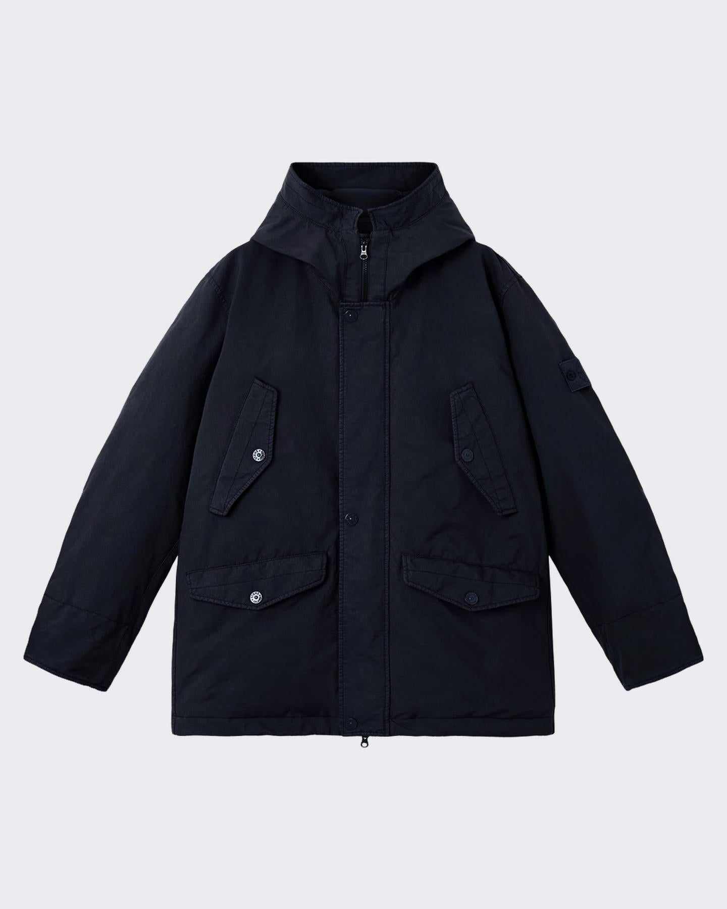 Heren Short Parka Blauw